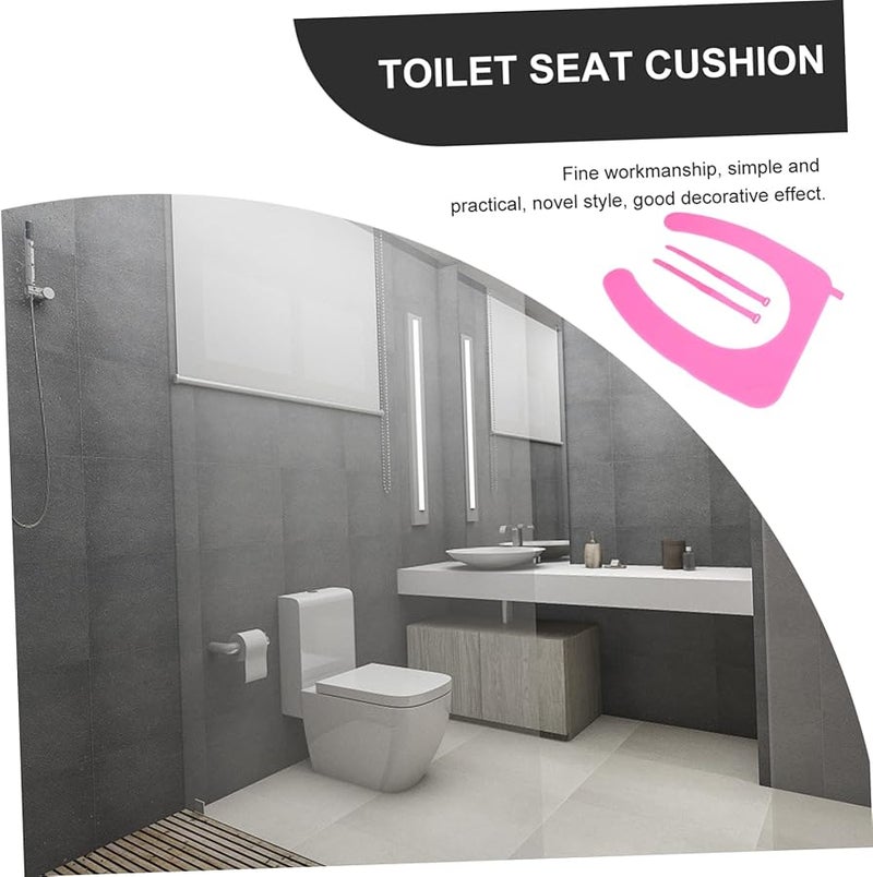 غطاء مقعد مرحاض من السيليكون البنفسجي القابل لإعادة الاستخدام والقابل للغسل والناعم والمريح للسيدات المسنات - Image 3